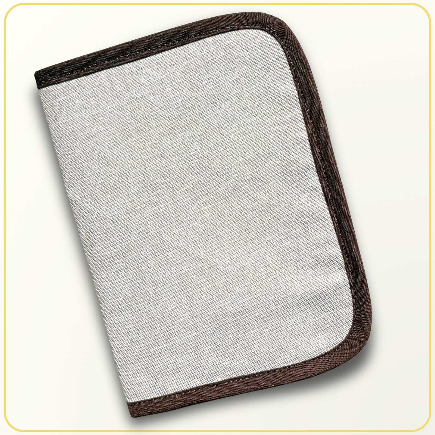 Cloth Pouch Mini JW Ministry Organizer Tract and Invitation Holder, Light Beige - Burgundy