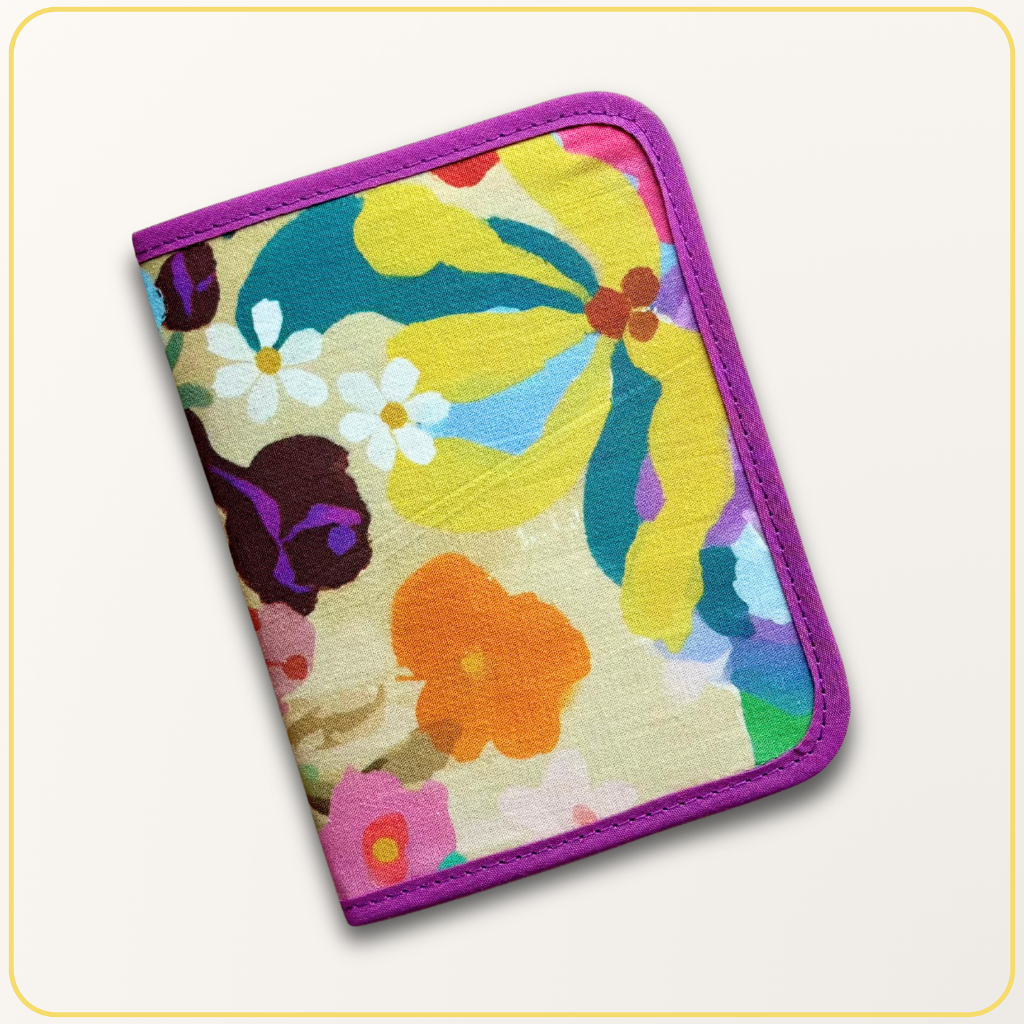 Cloth Pouch Mini JW tract holder, Ministry Bag Organizer, Yellow Floral