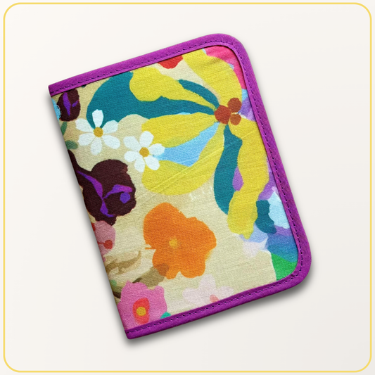 Cloth Pouch Mini JW tract holder, Ministry Bag Organizer, Yellow Floral