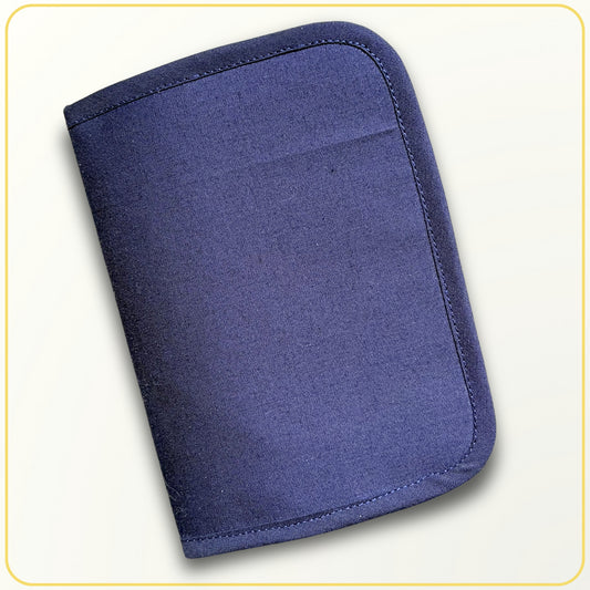 Cloth Pouch JW Mini Tract and Invitation Holder, Navy Blue and Dark Brown