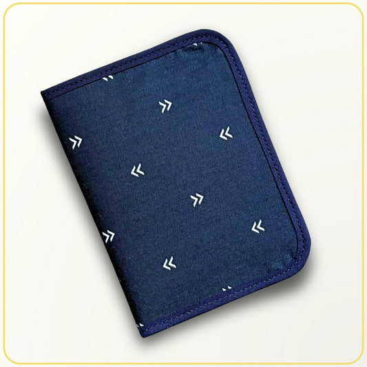Cloth Pouch Mini JW Ministry Organizer Tract and Invitation Holder, Navy - Green