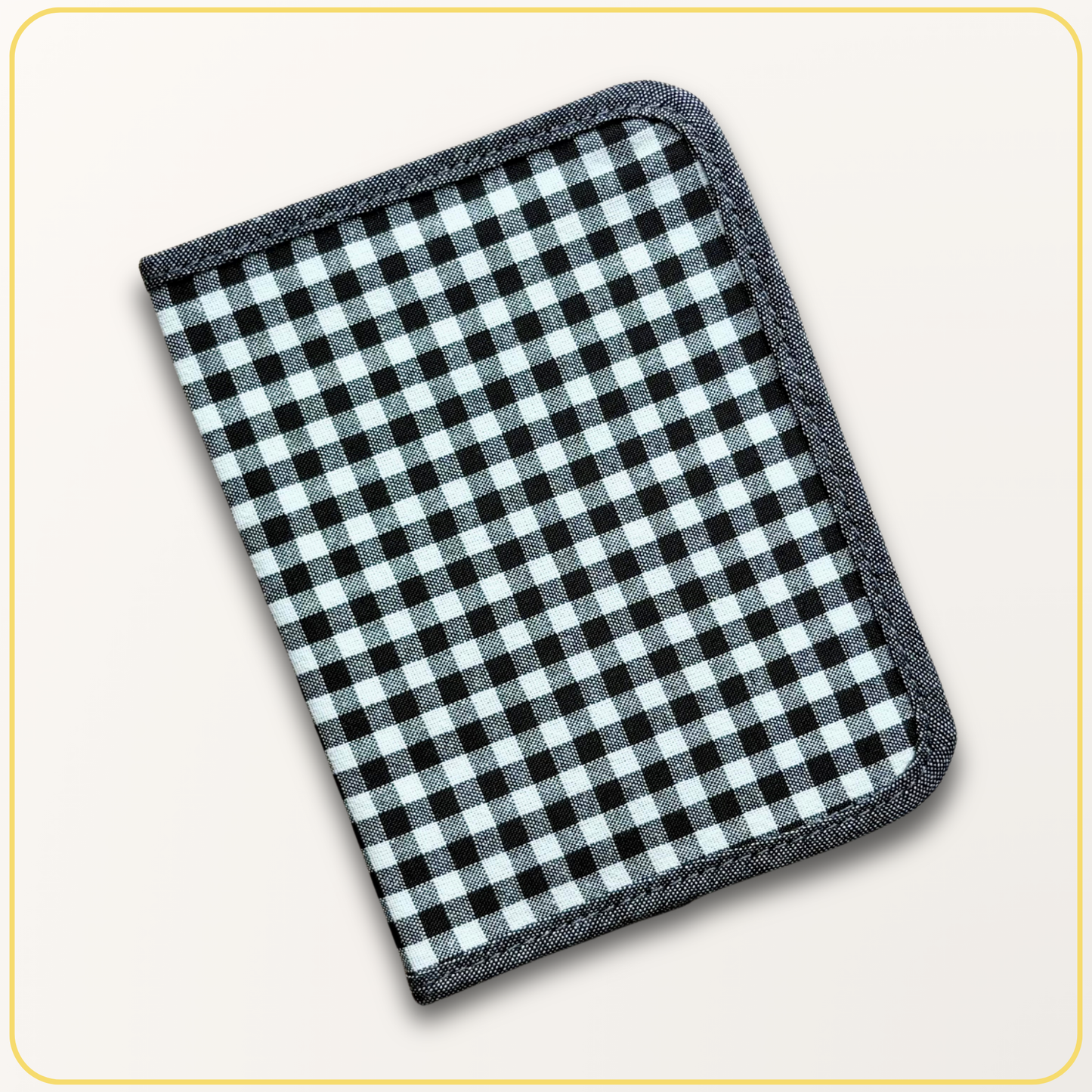 Cloth Pouch Mini JW tract organizer, JW Ministry Supply, Black and White Gingham Print