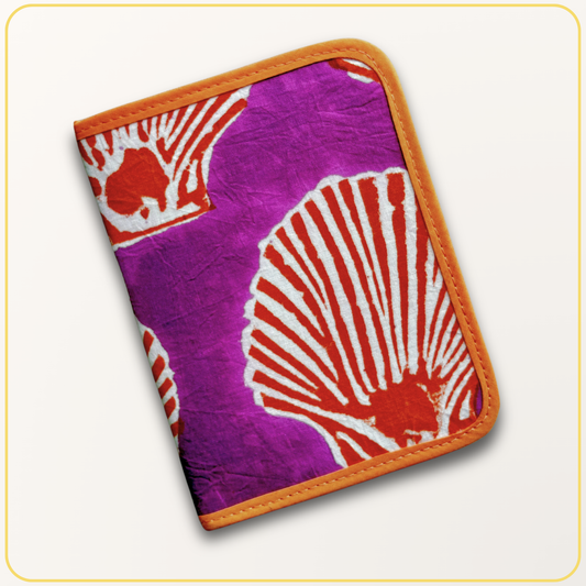 Cloth Pouch Ministry Organizer, Shell Indian Block Print Mini Ministry Organizer