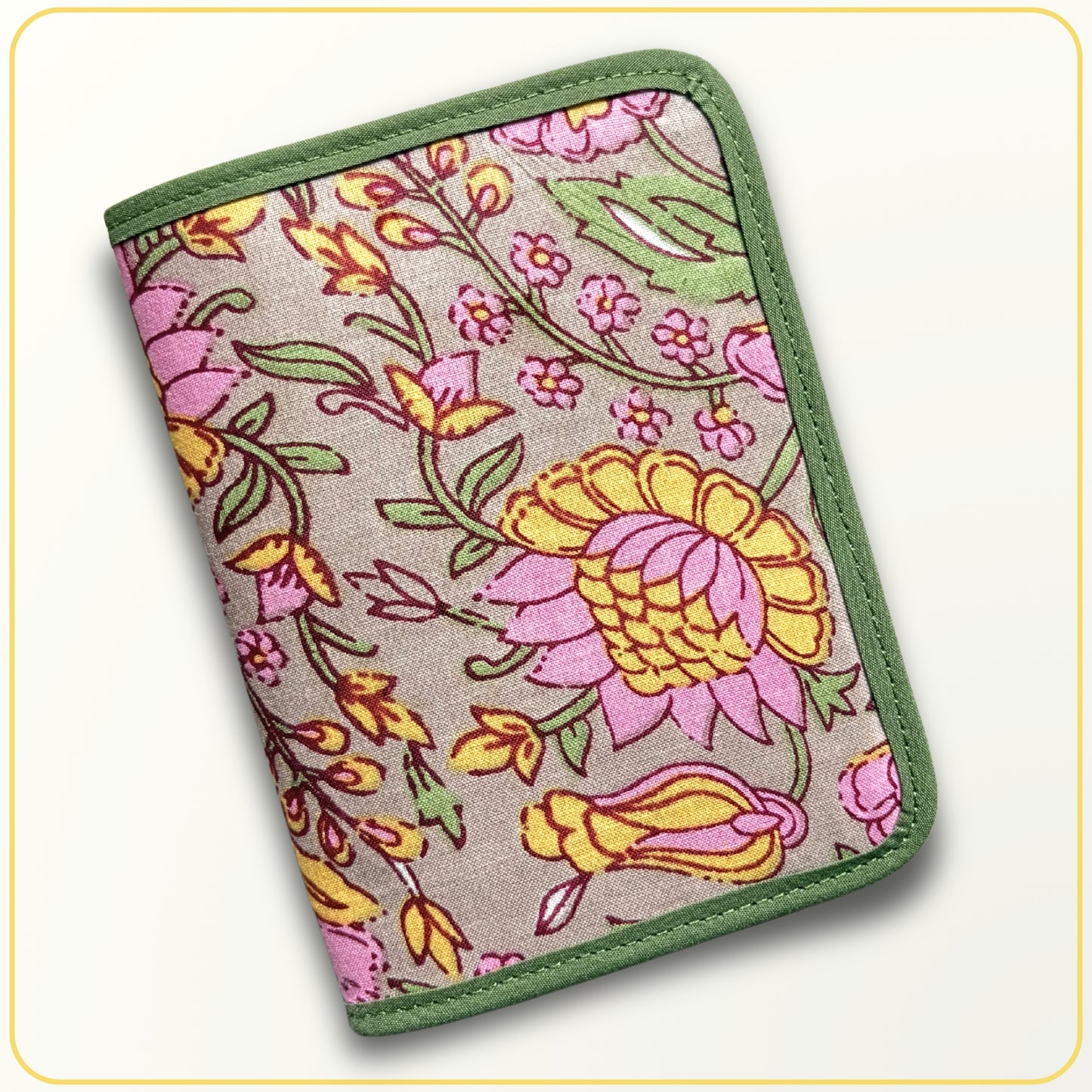 Cloth Pouch Mini JW Tract and Invitation Holder, Floral Indian Block Print