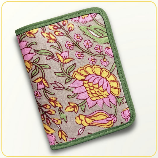 Cloth Pouch Mini JW Tract and Invitation Holder, Floral Indian Block Print