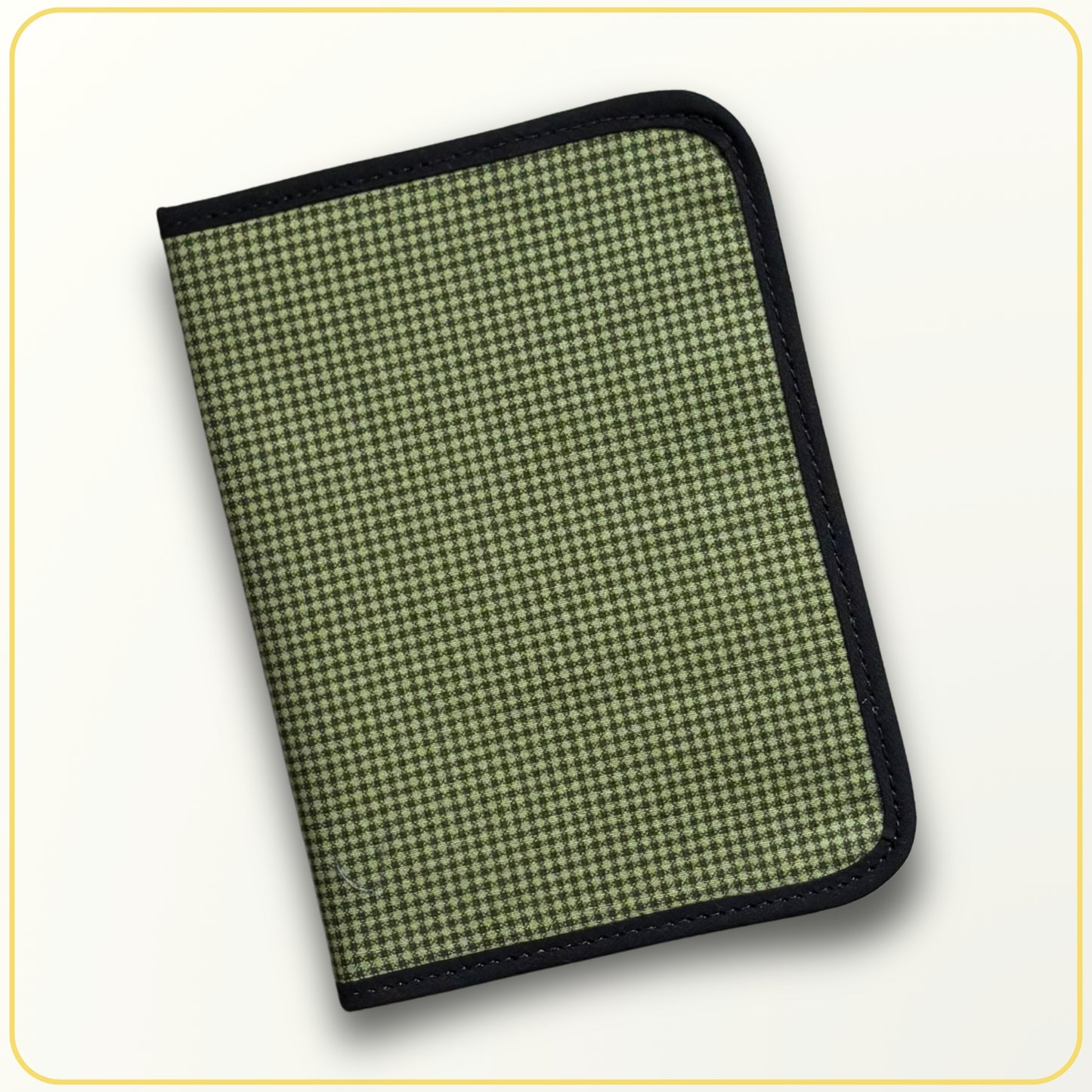 Cloth Pouch JW Tract and Invitation Holder Olive Green Houndstooth Print
