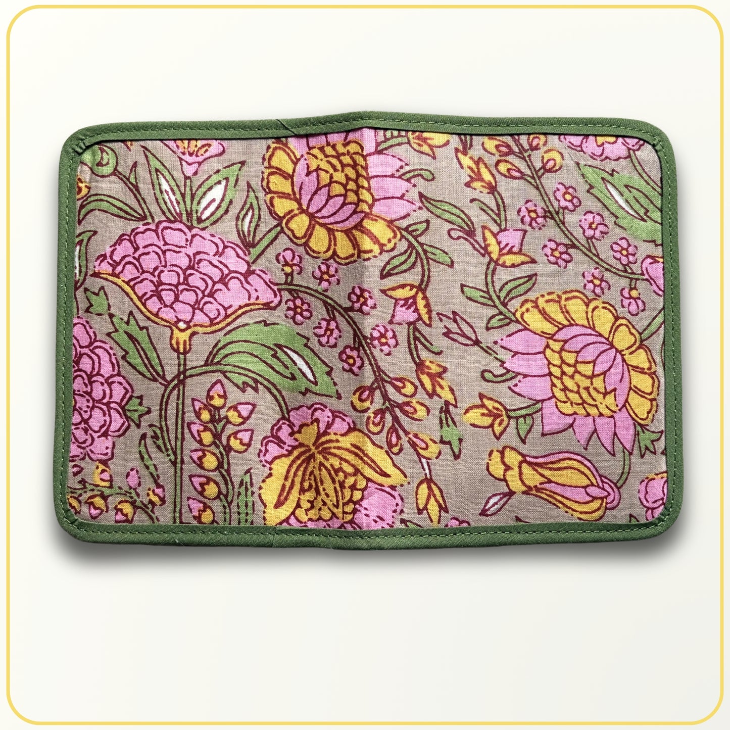 Cloth Pouch Mini JW Tract and Invitation Holder, Floral Indian Block Print
