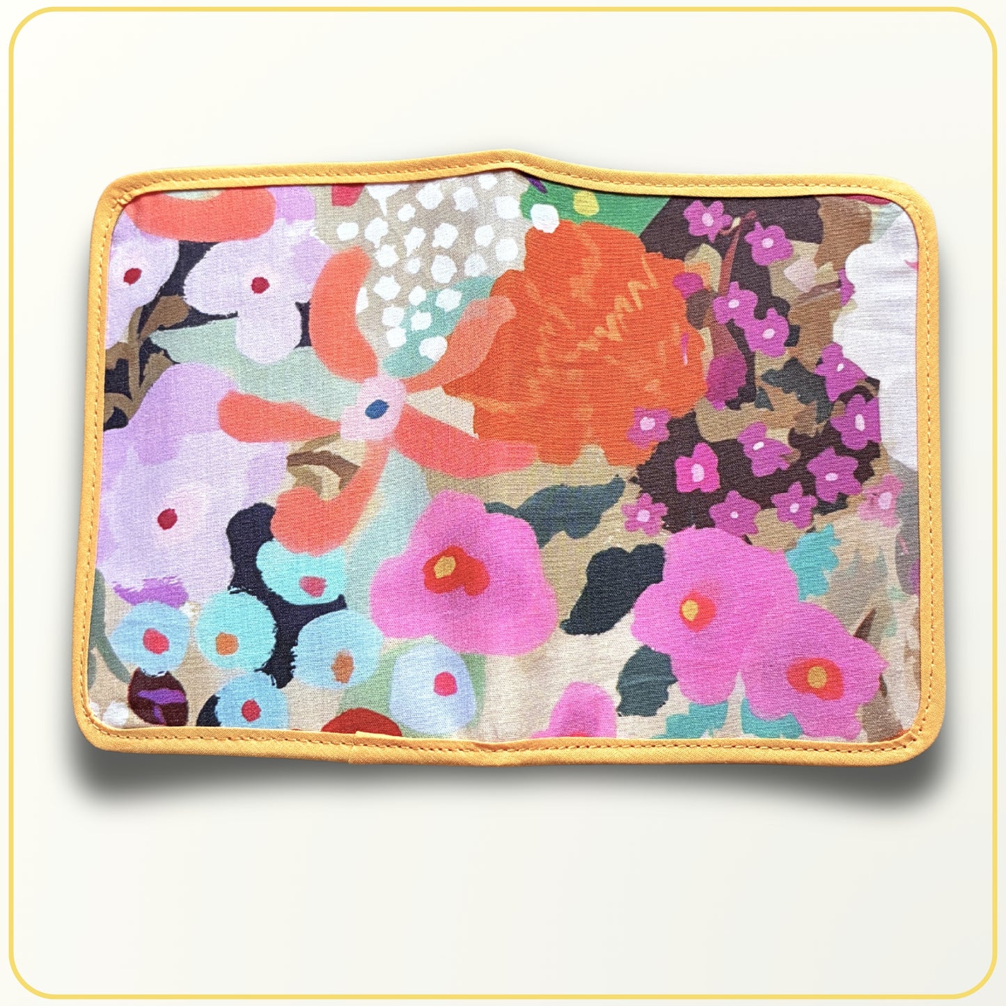 Cloth Pouch Mini JW tract holder, Ministry Bag Organizer, Yellow Floral
