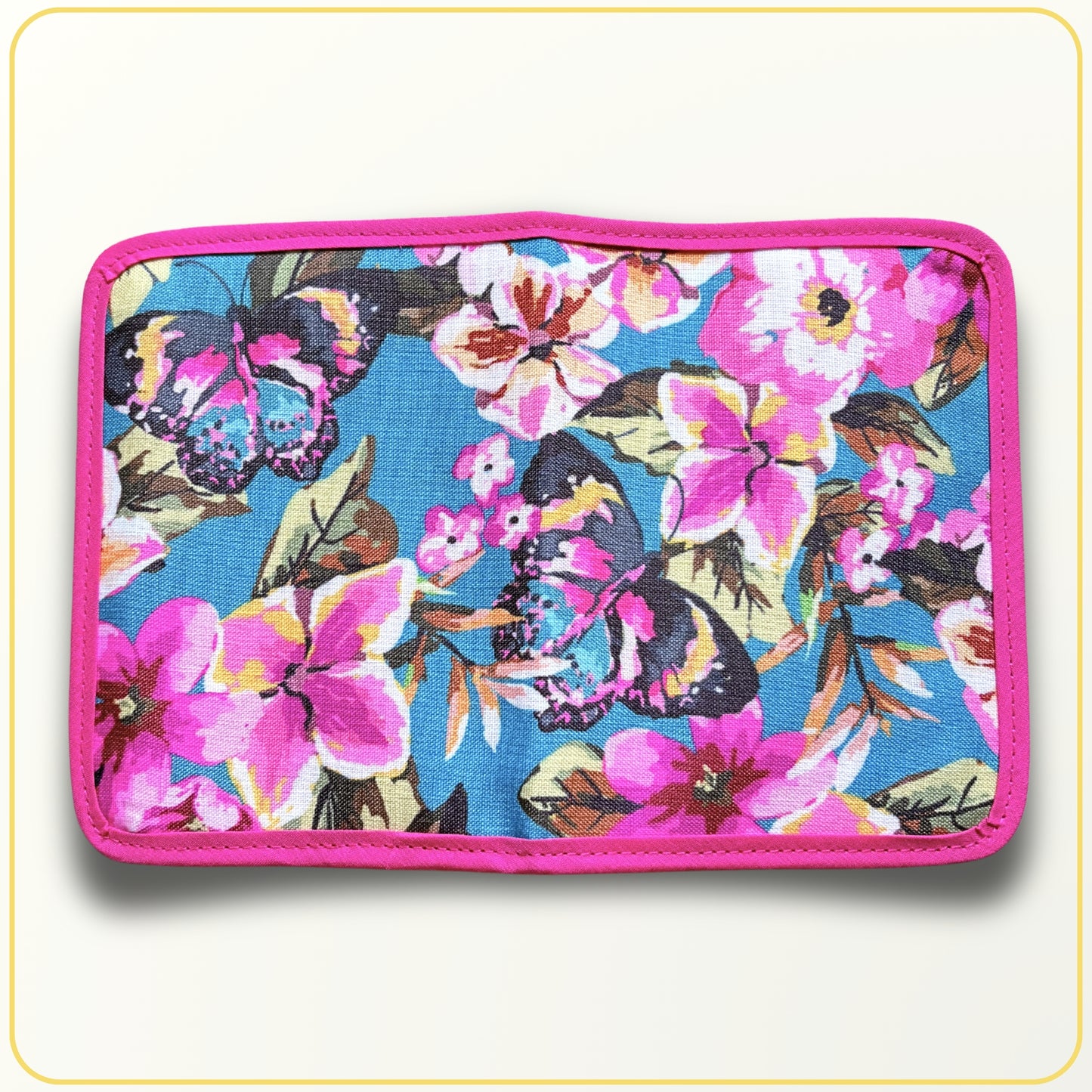 Cloth Pouch Mini JW Tract and Invitation Holder, Botanical Butterflies