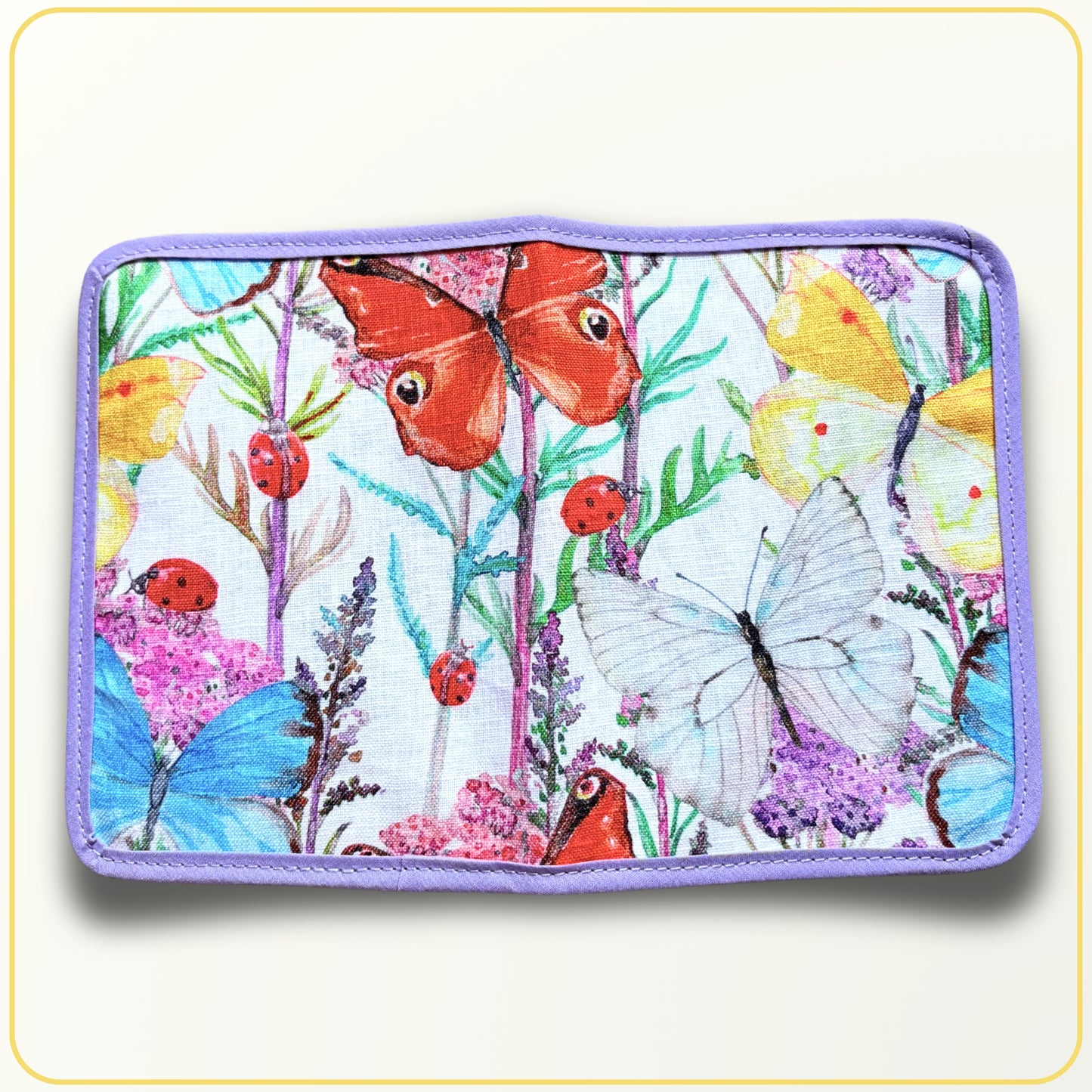 Cloth Pouch Mini JW Ministry Organizer, Tract and Invitation Holder, Floral Butterfly Print