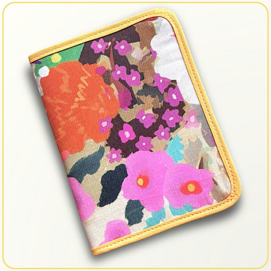 Cloth Pouch Mini JW tract holder, Ministry Bag Organizer, Yellow Floral