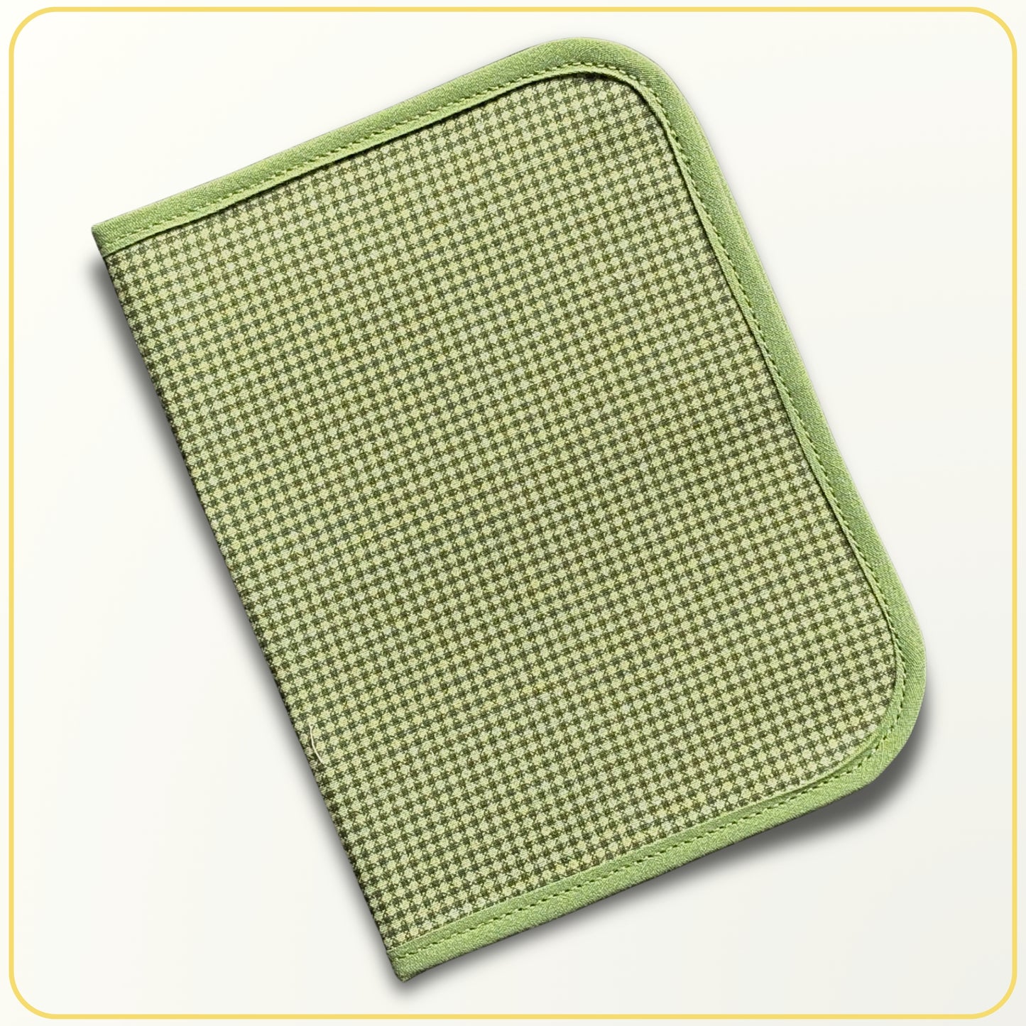 Cloth Pouch JW Tract and Invitation Holder Olive Green Houndstooth Print