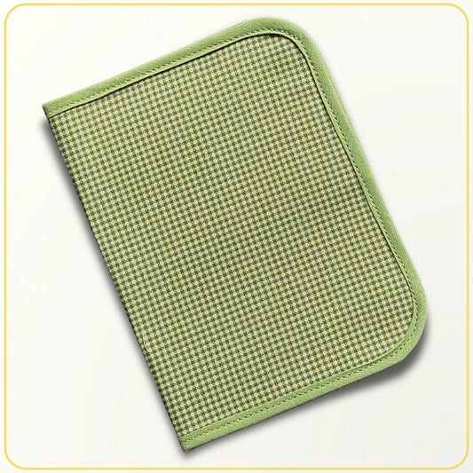 Cloth Pouch JW Tract and Invitation Holder Olive Green Houndstooth Print