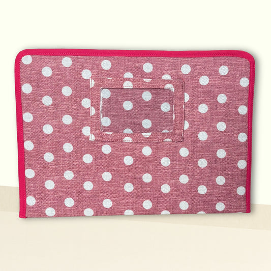 Rasberry Chevron & Polka Dot Ministry Magazine Sleeve – Field Service Organizer (7.5” x 10.5”)