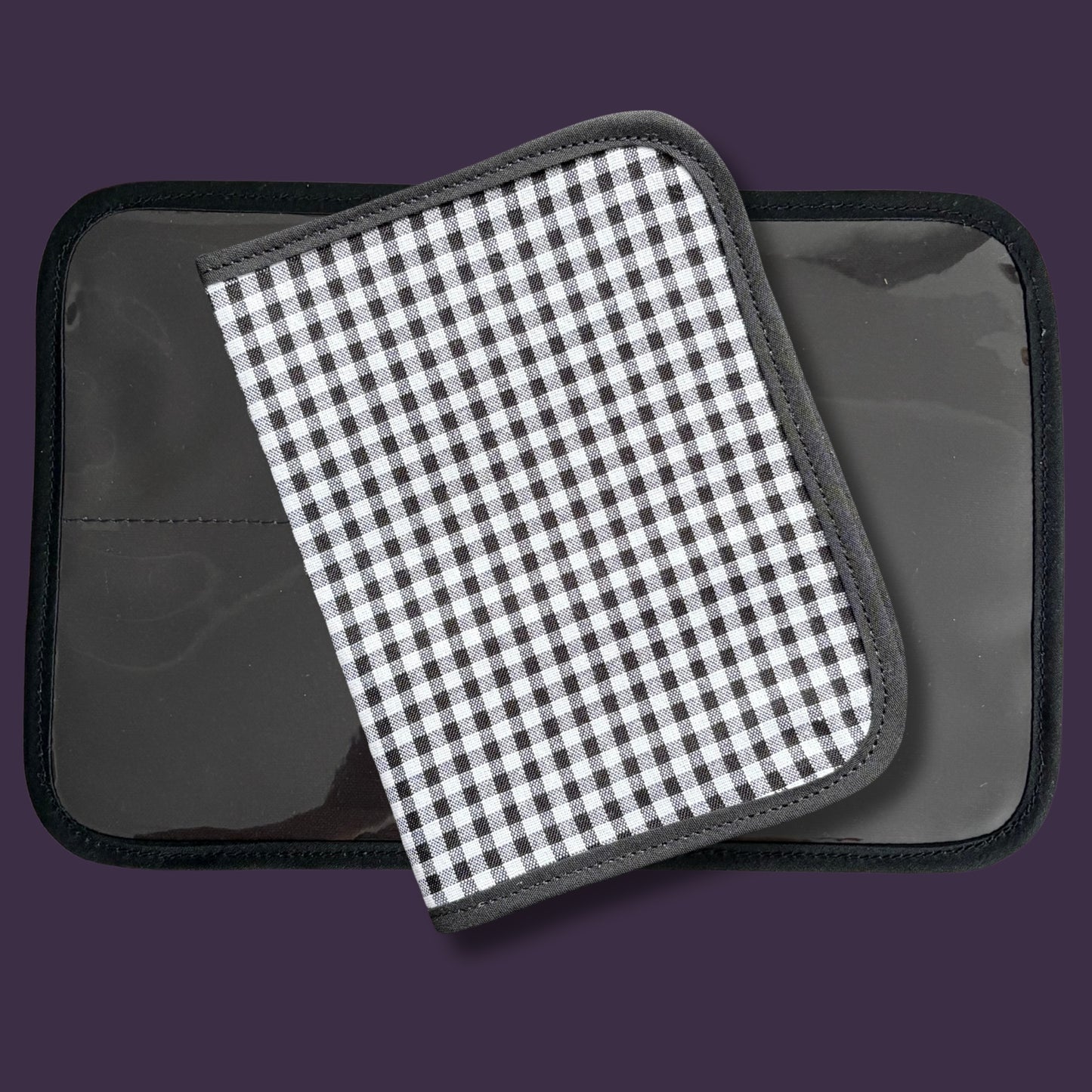 Black and White Gingham Print Mini Ministry Organizer – Tract and Invitation Holder (4.4” x 5.8”)